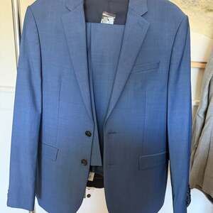 Express Slim Fit Blue Stretch Suit Jacket
